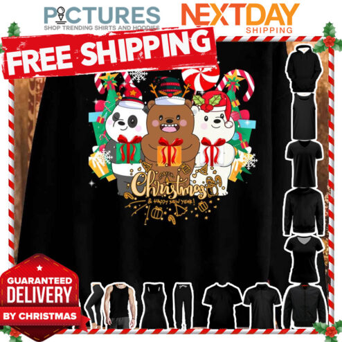 Xmas Candy Canes Design Christmas We Bare Bears shirt