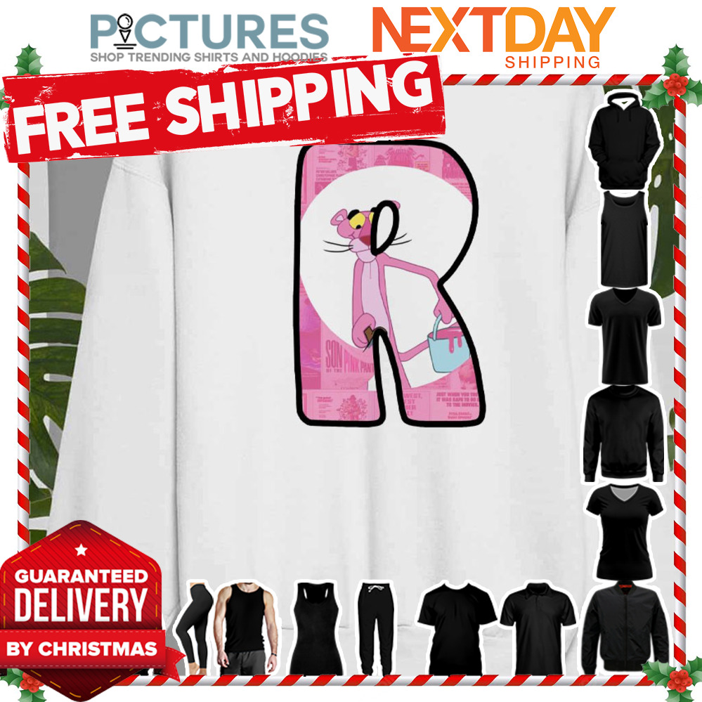 Letter R Design Pink Panther shirt