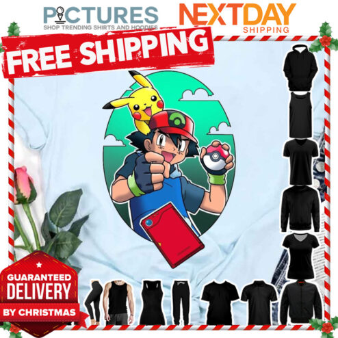 Ash Ketchum And Pikachu In Pokemon shirt