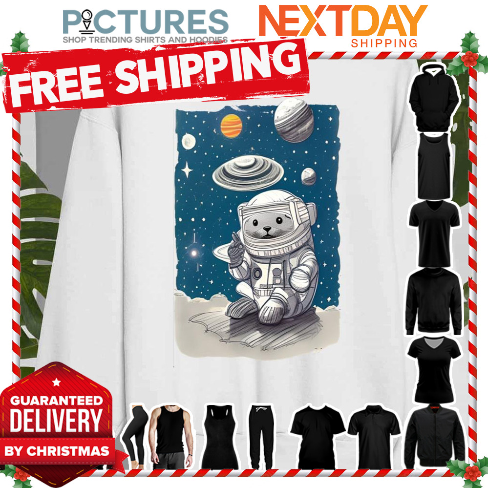 Cartoon Design Otter In The Space shirt