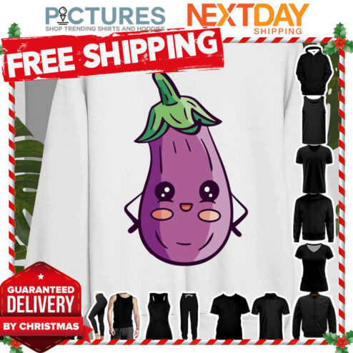 Chibi Cute Vegetable Eggplant shirt