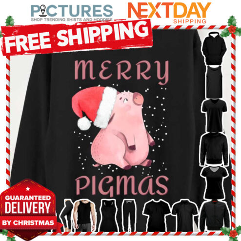 Merry Pigmas Christmas Pig And Santa Hat shirt