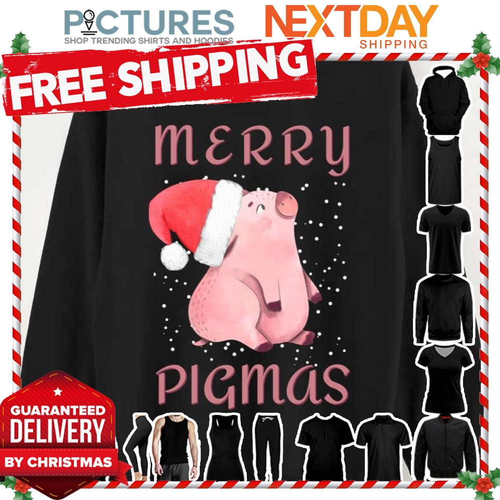 Merry Pigmas Christmas Pig And Santa Hat shirt