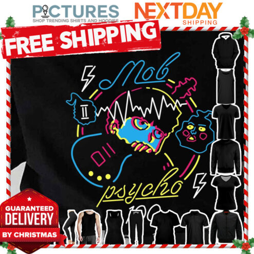 Neon Outline Design Shigeo Kageyama Mob Psycho 100 shirt