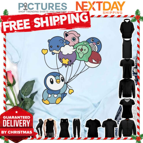 Piplup’s Balloons Playing Pokemon shirt
