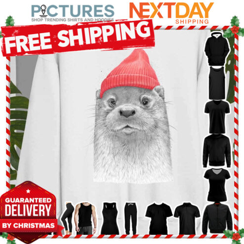 Sea Otter And Red Hat For Christmas shirt