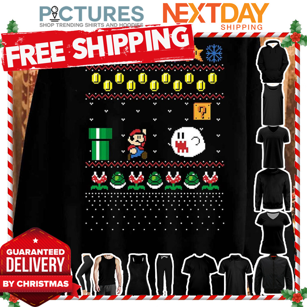 Super Mario Design Pattern Ugly Christmas shirt