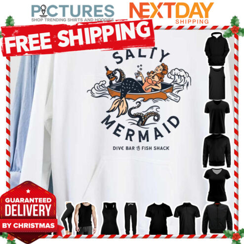 The Salty Mermaid Dive Bar  Fish Shack Cool Retro shirt