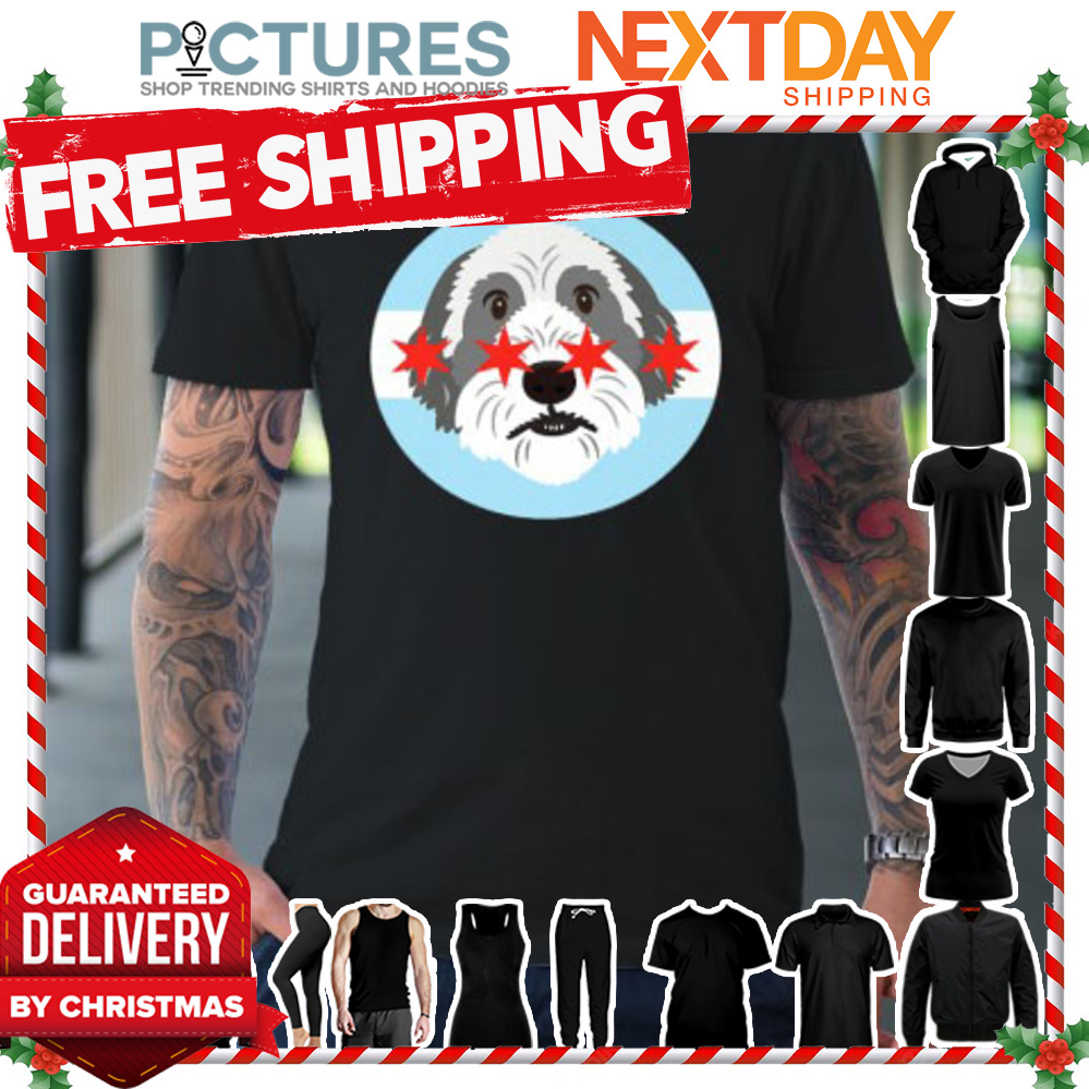 Doodle Dog Chicago Flag shirt