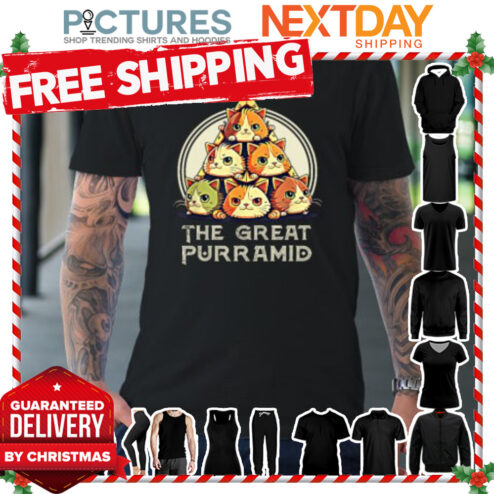 Great Pyramid Egypt Funny Egyptian Purramid for Cat Owners shirt