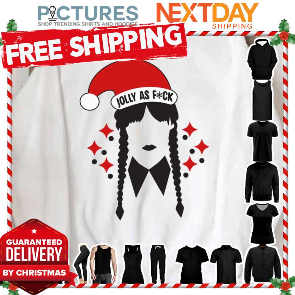 Jolly As Fvck Santa Hat Wednesday Adams Netflix Series Christmas shirt