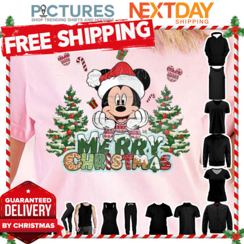 Mickey candy gift box tree merry Disney Christmas shirt