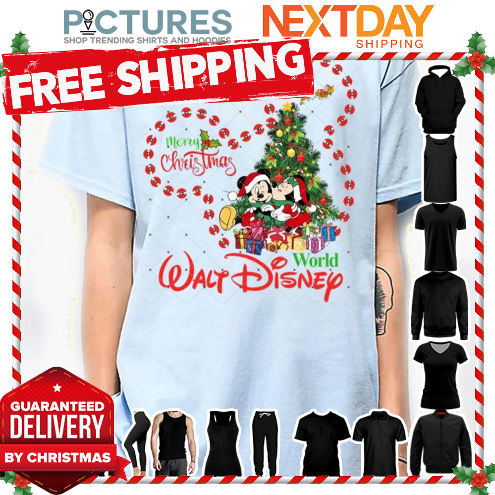 Minnie kiss Mickey Merry Christmas Walt Disney World shirt