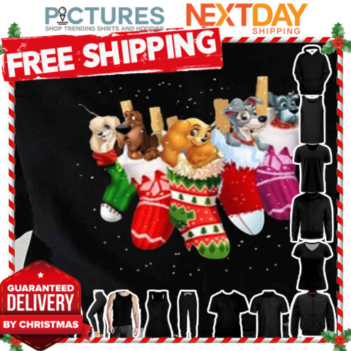 Christmas Stockings Lady And The Tramp Baby Dogs shirt