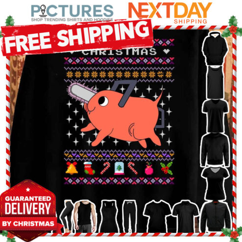 Cute Ugly Christmas Pochita Chainsaw Man Anime shirt