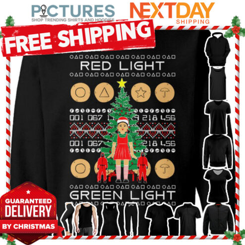 Squid Game Red Light Green Light Tree Christmas shirt