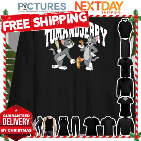 Tom And Jerry White Text Logo Cartoon shirt