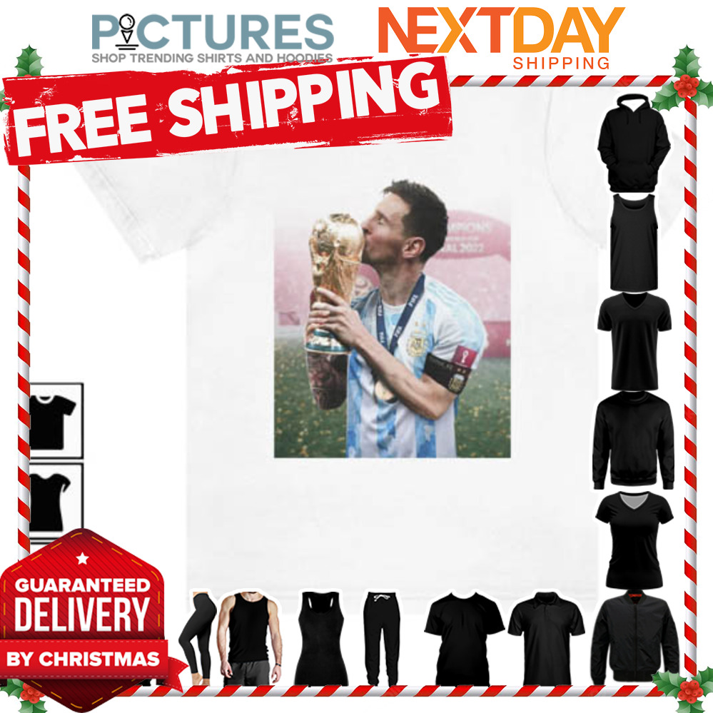 Messi Kiss Champions World Cup 2022 Final shirt