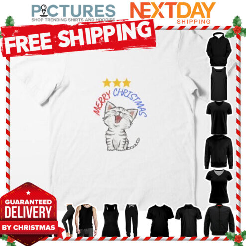 Kitty Cat Merry Christmas shirt
