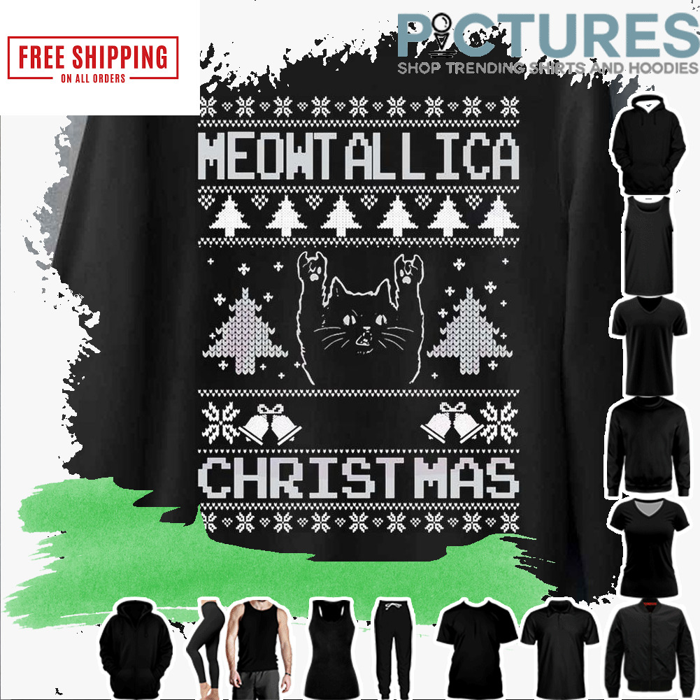 Ugly Christmas Pattern Meowtallica Metalica Xmas shirt