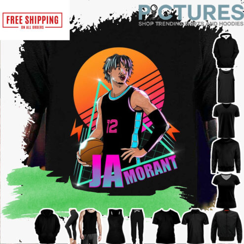 Sunset Retro Ja Morant Basketball Fanmade shirt