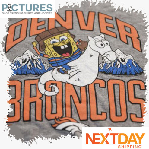 SpongeBob ride flag seahorses Denver Broncos NFL shirt