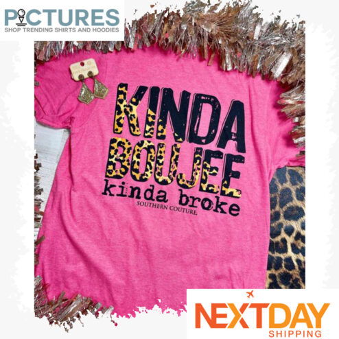 Leopard kinda boujee kinda broke southern couture shirt
