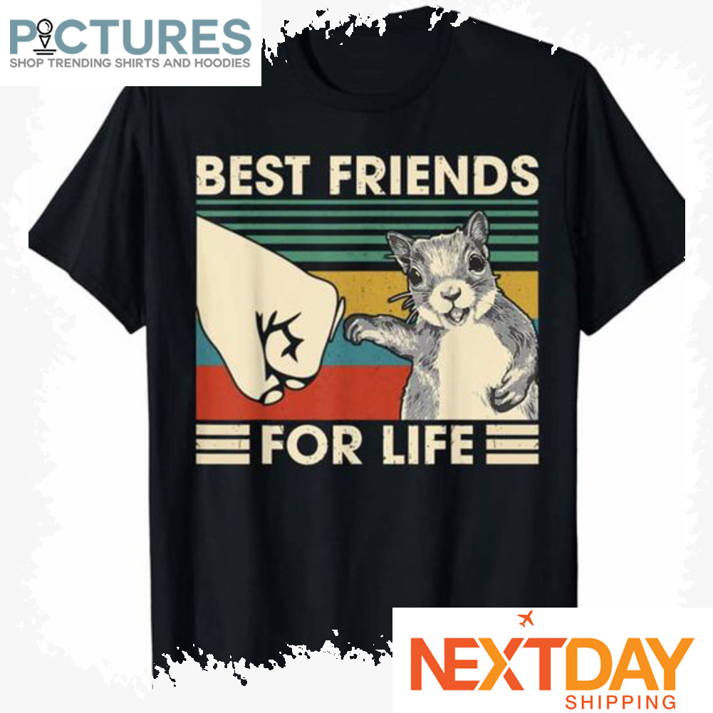 Squirrel Best Friends For Life Retro Vintage shirt
