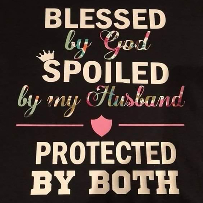 Floral Blessed by God spoiled by my Husband protected by both shirt