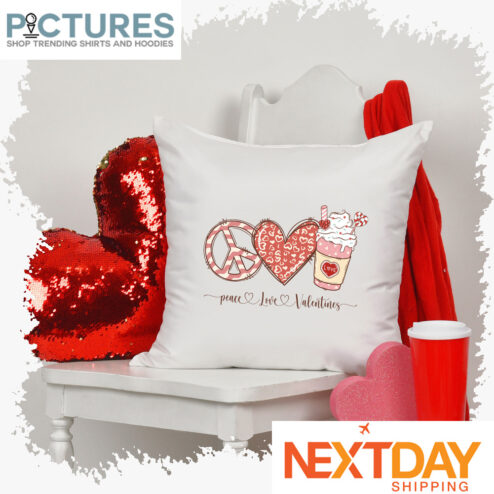 Hippie Coffee Peace love Valentine's day pillow