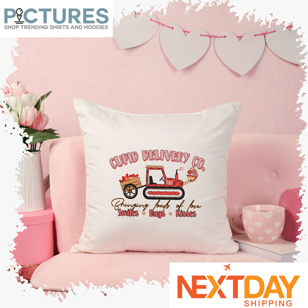 Truck cupid delivery CO bringing loads of love smiles hugs kisses Valentine's day pillow