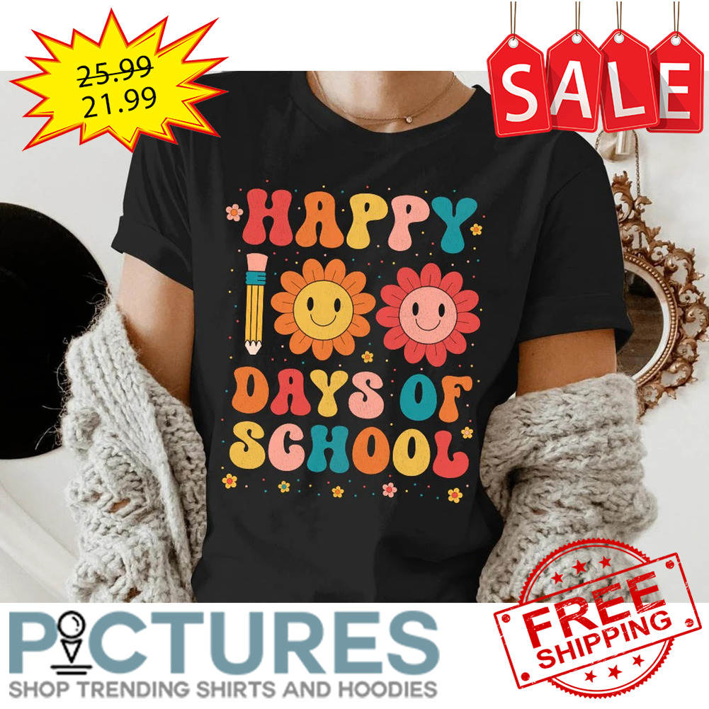 Teacher Happy 100 days of school shirt