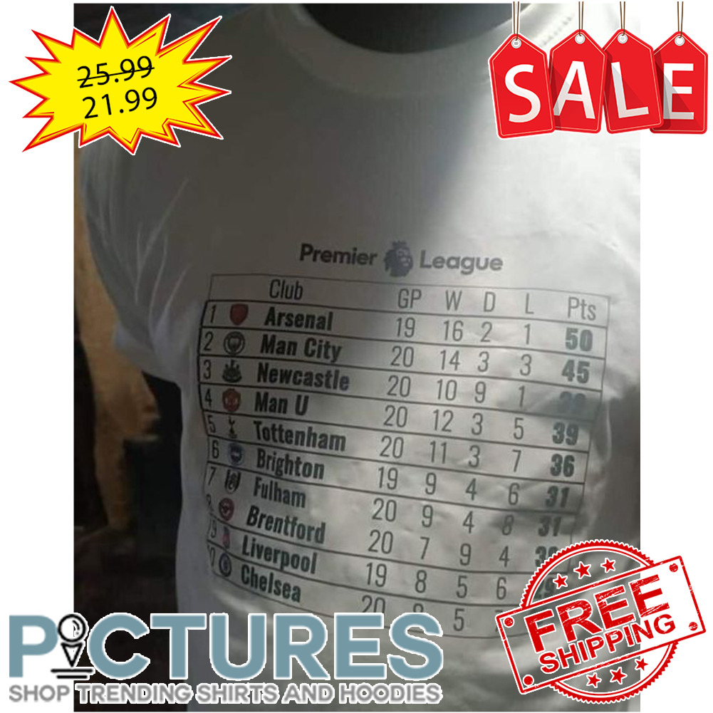 FREE shipping Football Ranking Premier League 2022-2023 shirt