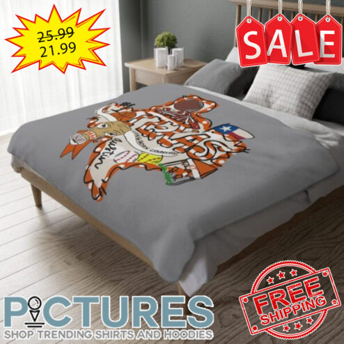 Texas Longhorns Velveteen Minky Fleece Throw Cozy Warm Blanket