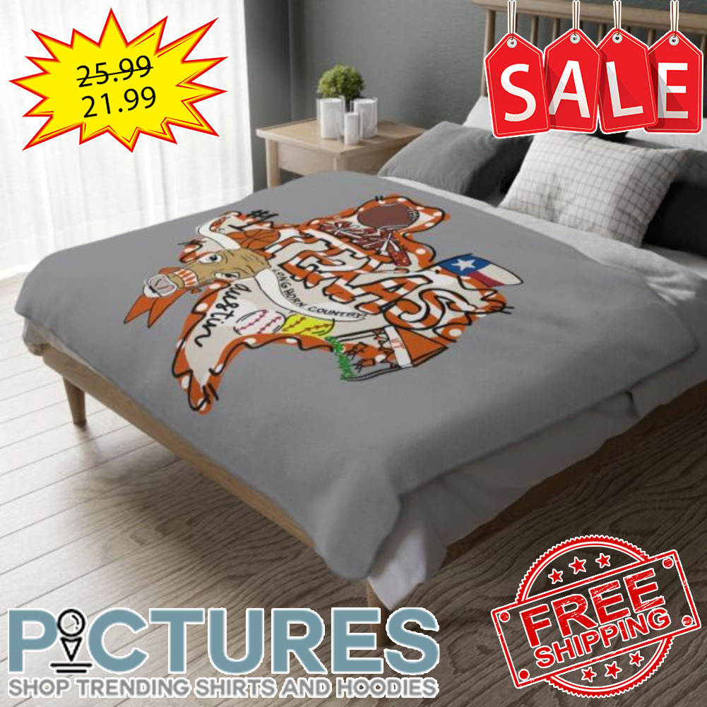 Texas Longhorns Velveteen Minky Fleece Throw Cozy Warm Blanket