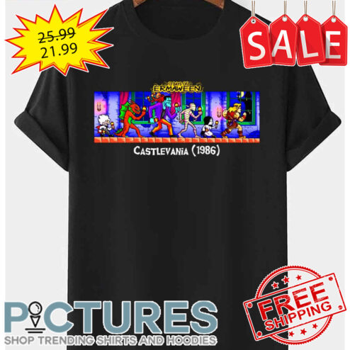 Vania Castlevania Castle Game Vampire Belmont Retro Games Dracula Vania Birthday Blue 80s shirt