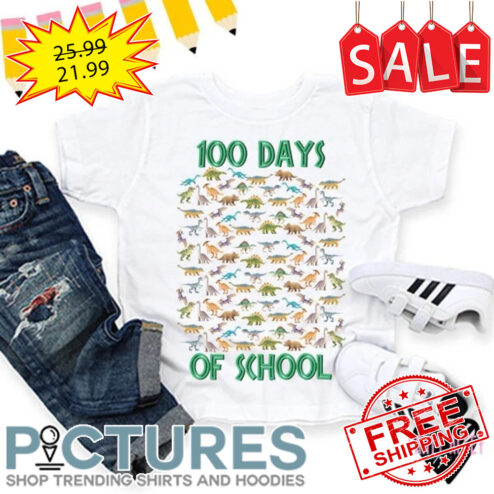 Dinosaurs 100 days of school shirt