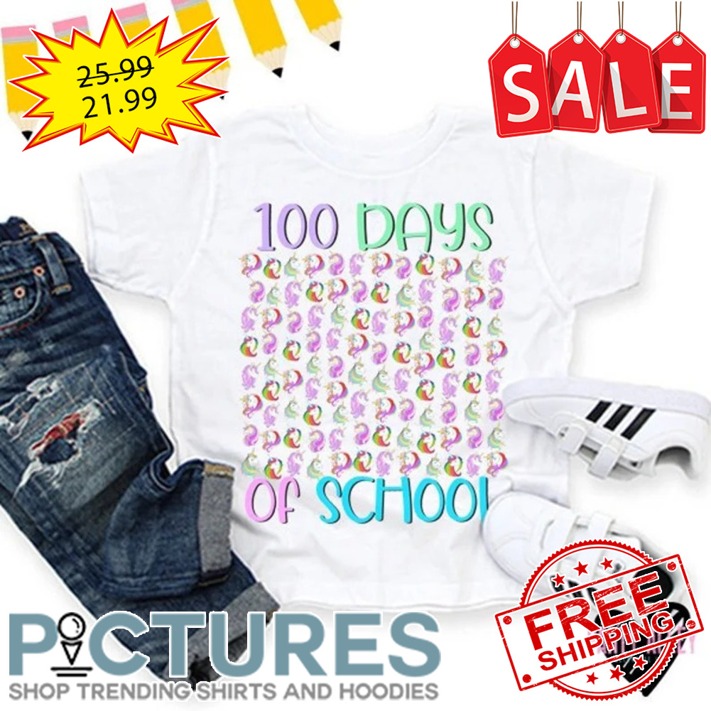 Unicorns 100 days of school shirt