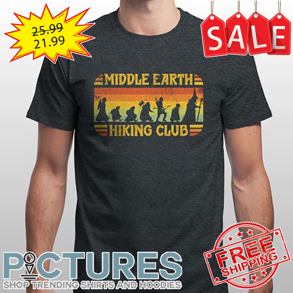 Middle Earth Hiking Club Retro Vintage shirt