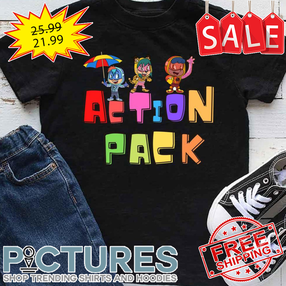 Funny Cartoon For Kids Action Pack shirt