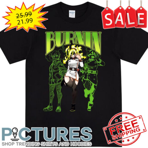 Green Art Burnin My Hero Academia shirt