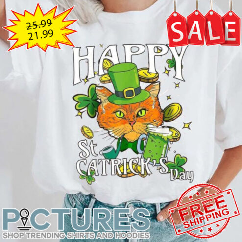 Happy St Catricks Day Lucky Cat shirt