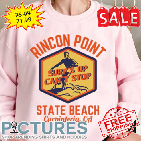 Retro Rincon Point State Beach Carpinteria California Orange Text shirt