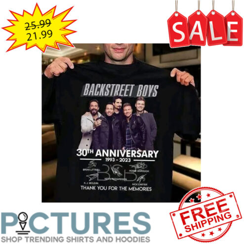 Backstreet boys 30th anniversary 1993-2023 thank you for the memories signatures shirt