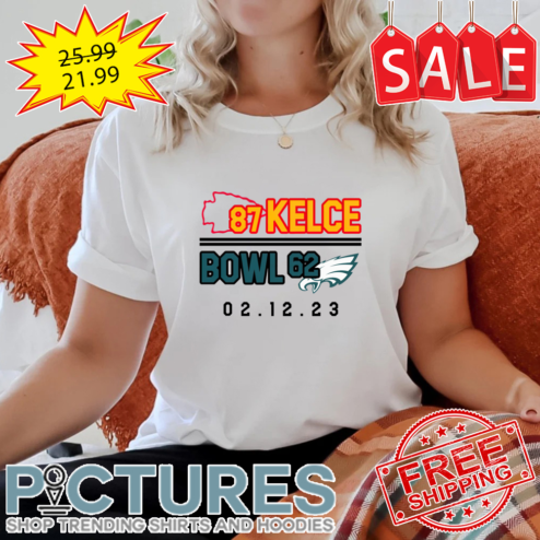 Travis Kelce 87 Kansas City Chief Jason Kelce 62 Philadelphia Eagles 02 12 23 Super Bowl shirt
