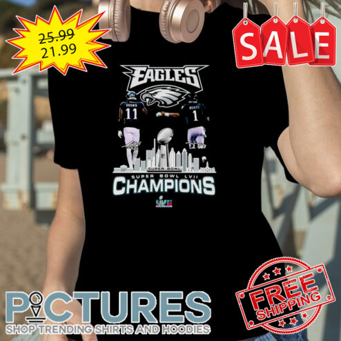 Jalen Hurts and A.J. Brown Super Bowl Philadelphia Eagles Champions LIVII signature shirt