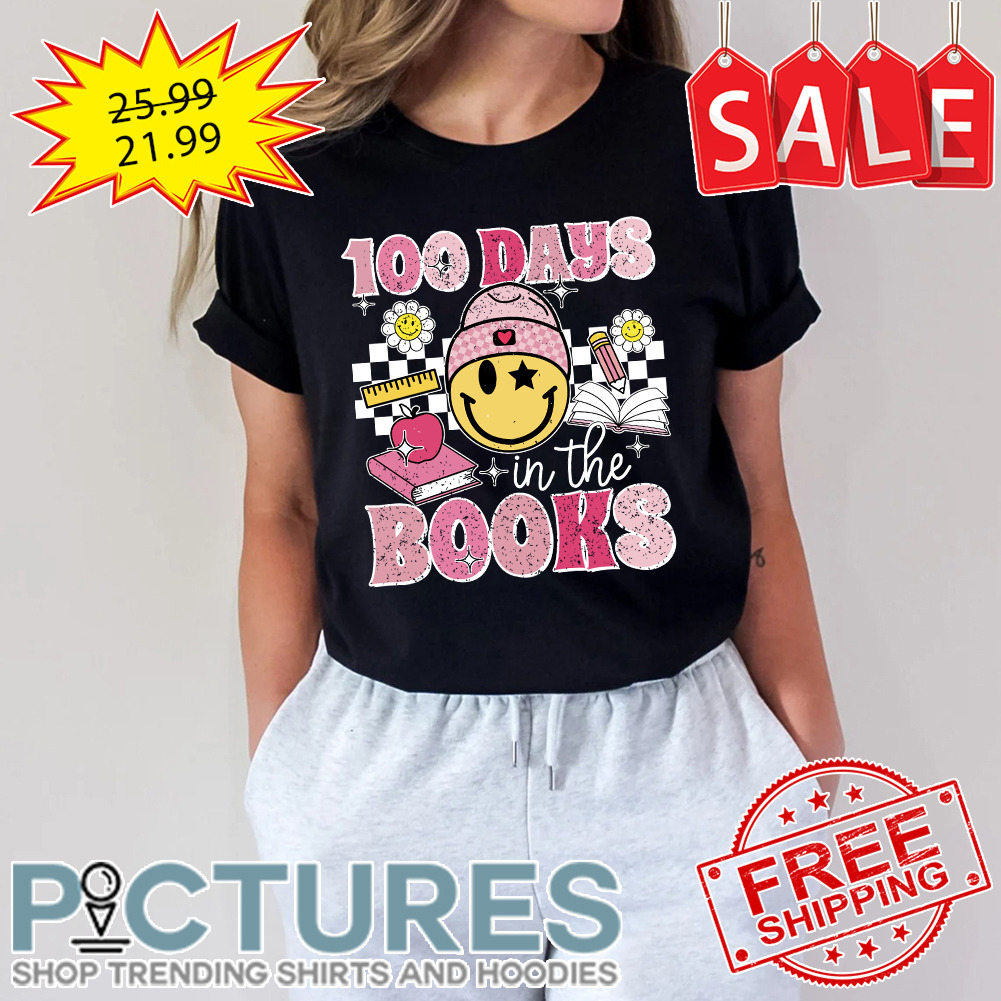 Smile Face School Supplies 100 Days In The Books Shirt