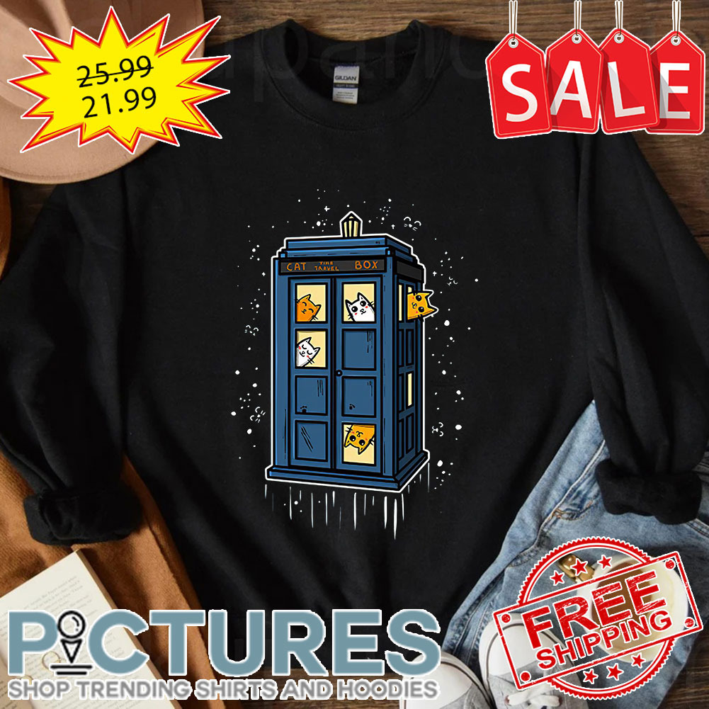 Cat Time Travel Box Police Box shirt