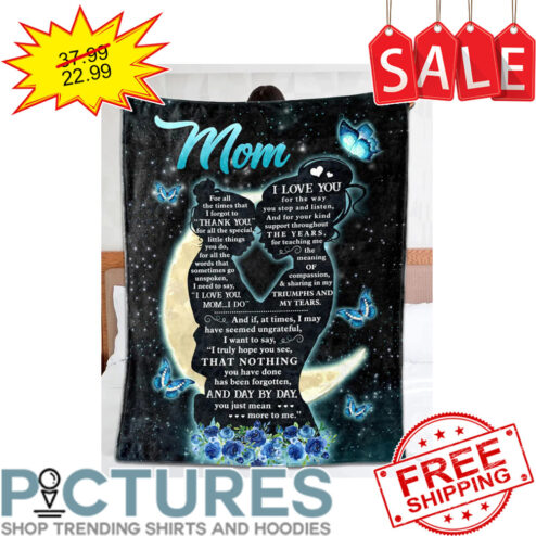 Personalized Butterfly Night Sky Moon To My Mom Mother's day blanket