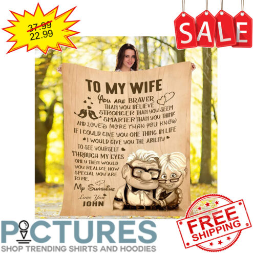 Personalized Carl and Ellie to my wife my sunshine love you custom name blanket